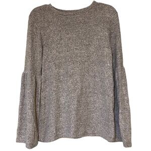 Zara Trafaluc Gray Bell Sleeve Sweater Sz Small